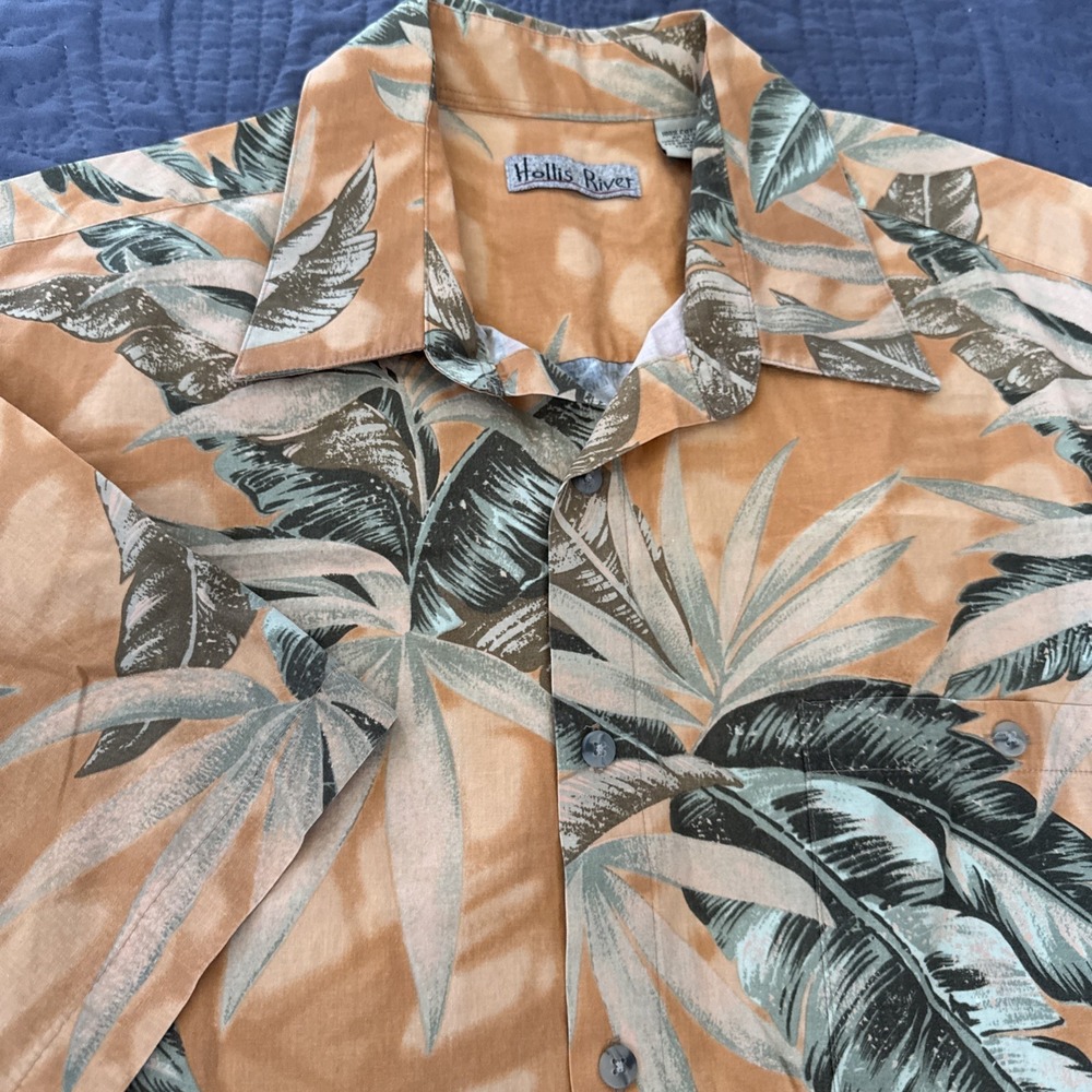 2 Hollis River Hawaiian Shirt Mens XL Short Sleeve Button Down Casual-Resort - Picture 3 of 8